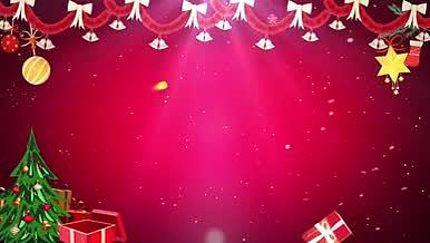 红色喜庆圣诞节背景金色字幕视频的预览图